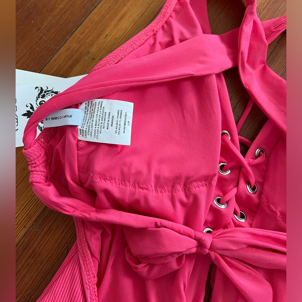 NWT Hot Pink Adjustable One-piece Swimsuit - Picture 6 of 6